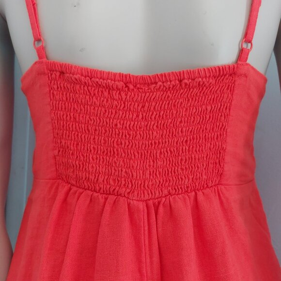 OLD NAVY Orange Dress Small Cami Top Midi Length Crochet Trim A Line Fall Season - Picture 14 of 15